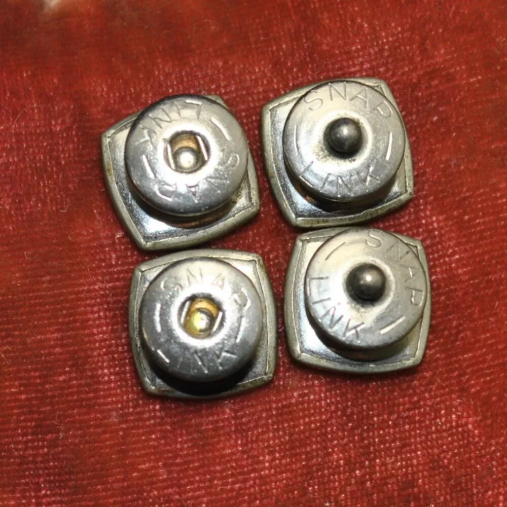 Vintage 1930's Art Deco Black Celluloid Snap-Link Cufflinks